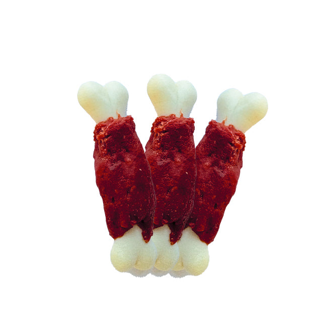 Osso di calcio con paté di manzo per cani monoproteico, 7 cm, 100 g