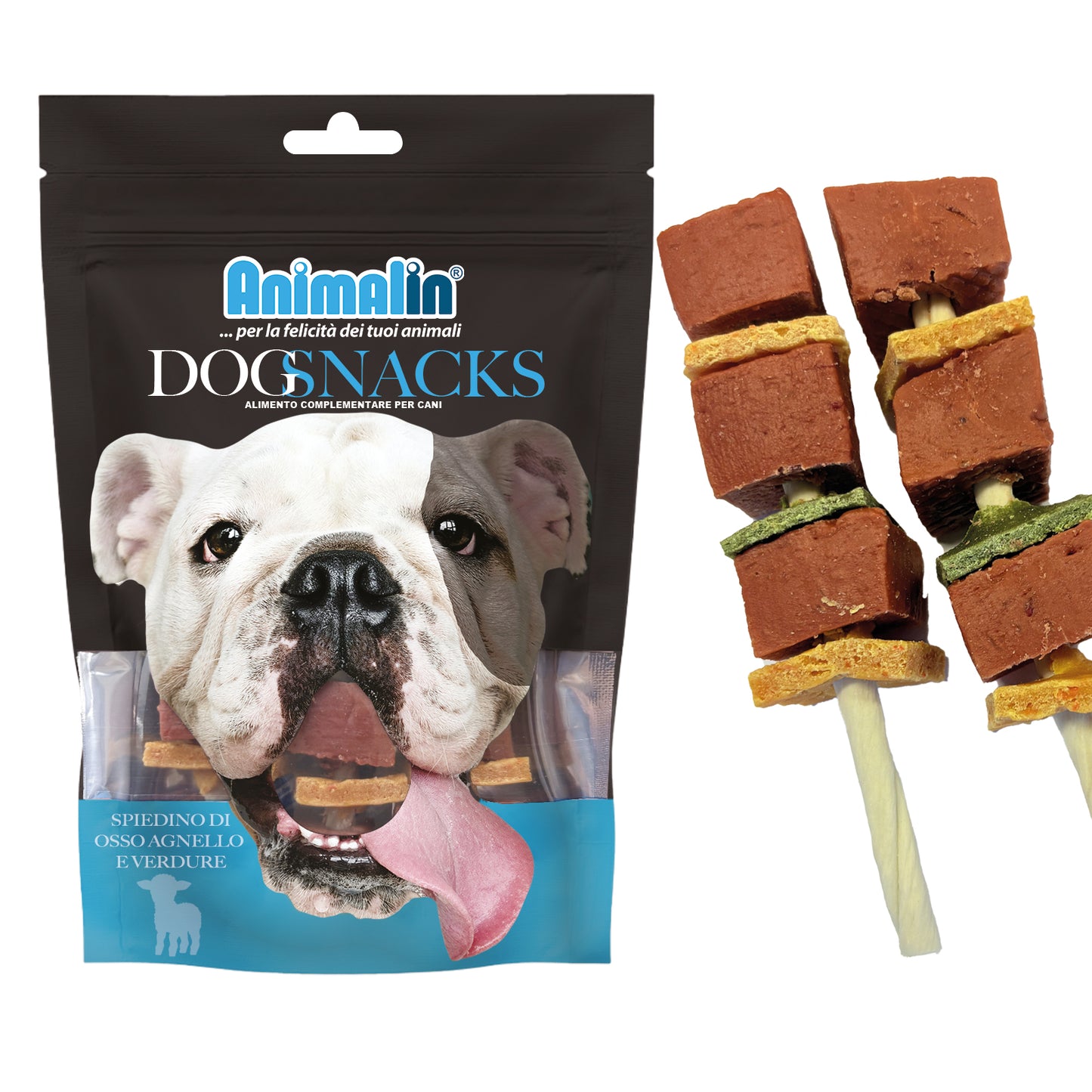 SNACK MONOPRO SPIEDINO DI OSSO AGNELLO E VERDURE