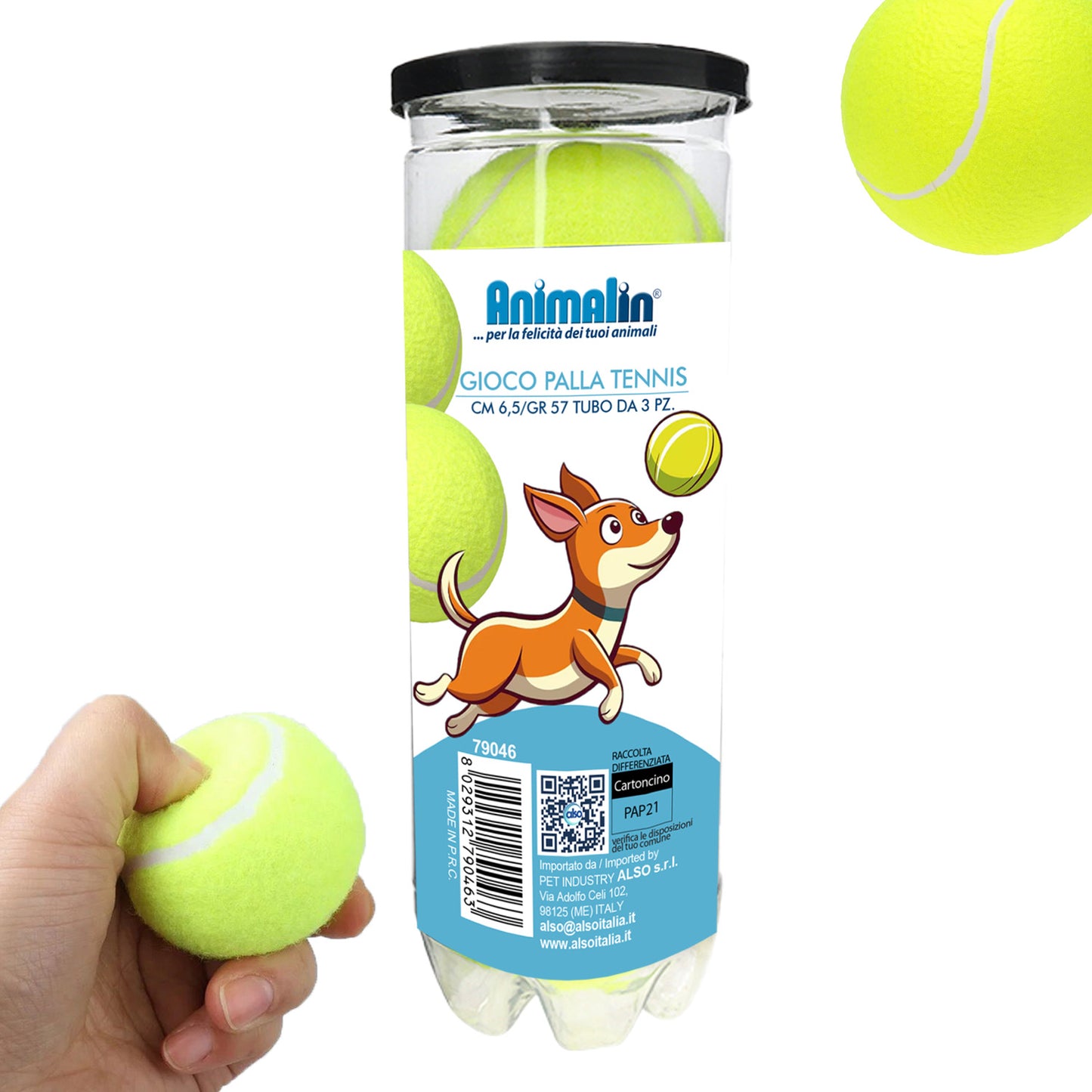 GIOCO PALLA TENNIS TUBO DA 3 PZ.
