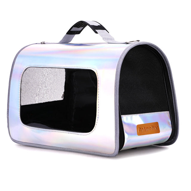 Borsa Trasportino Semirigida Holographic per Piccoli Animali