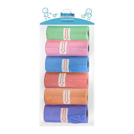 SACCHETTI IGIENICI 6 ROTOLI DA 15 SACCHETTI