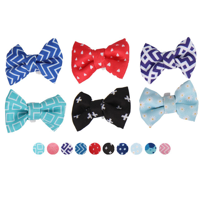 Papillon per collari cani e gatti 6 x 3,8 cm in diverse fantasie colorate
