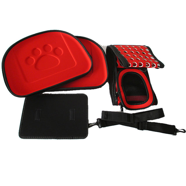 Borsa trasportino antiurto per cani gatti e roditori 42x33x28,5 cm, rigida e pieghevole con tracolla