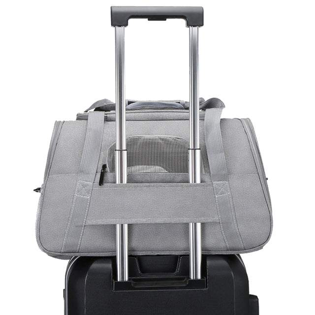 Borsa trasportino per cani e gatti con soffice tappetino e rete traspirante, 45 x 26 x 28 cm