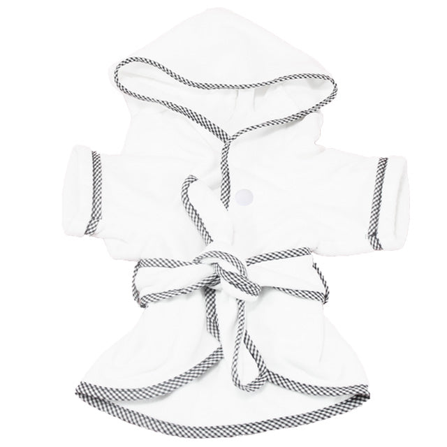 Accappatoio in spugna di cotone e poliestere per cani, design elegante con bordini coordinati