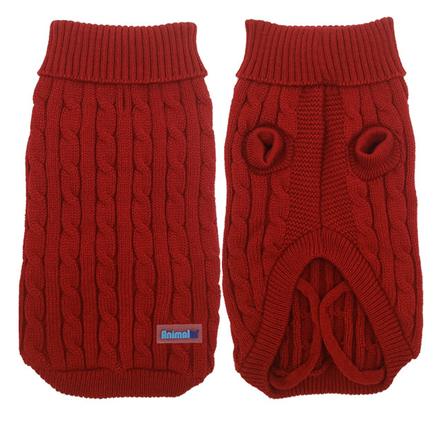 MAGLIONE TRECCIA ROSSO