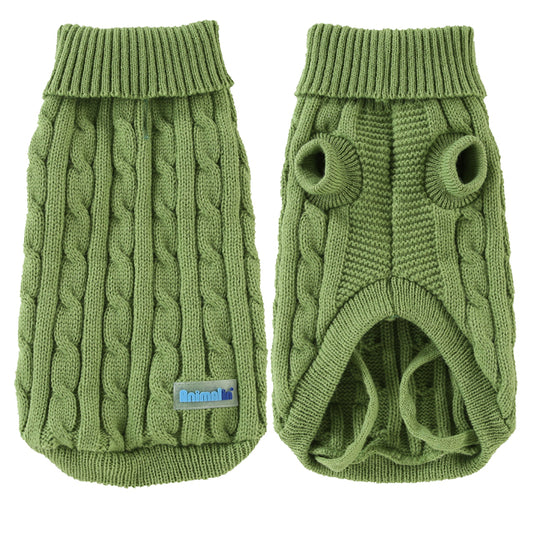 MAGLIONE TRECCIA VERDE ACIDO