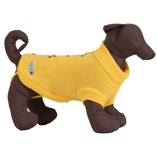 Maglione pois per cani in maglia morbida con foro collare e cinturini zampe